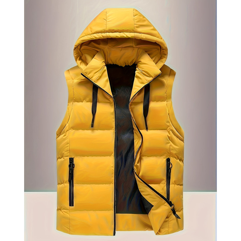 Gilet Homme | Doudoune d'Hiver avec Capuche | Léger & Chaud pour l'Extérieur