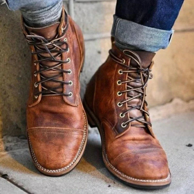 Bottes en Cuir pour Hommes HeritageLine – Chaussures à Lacets Élégantes en Cuir Durable