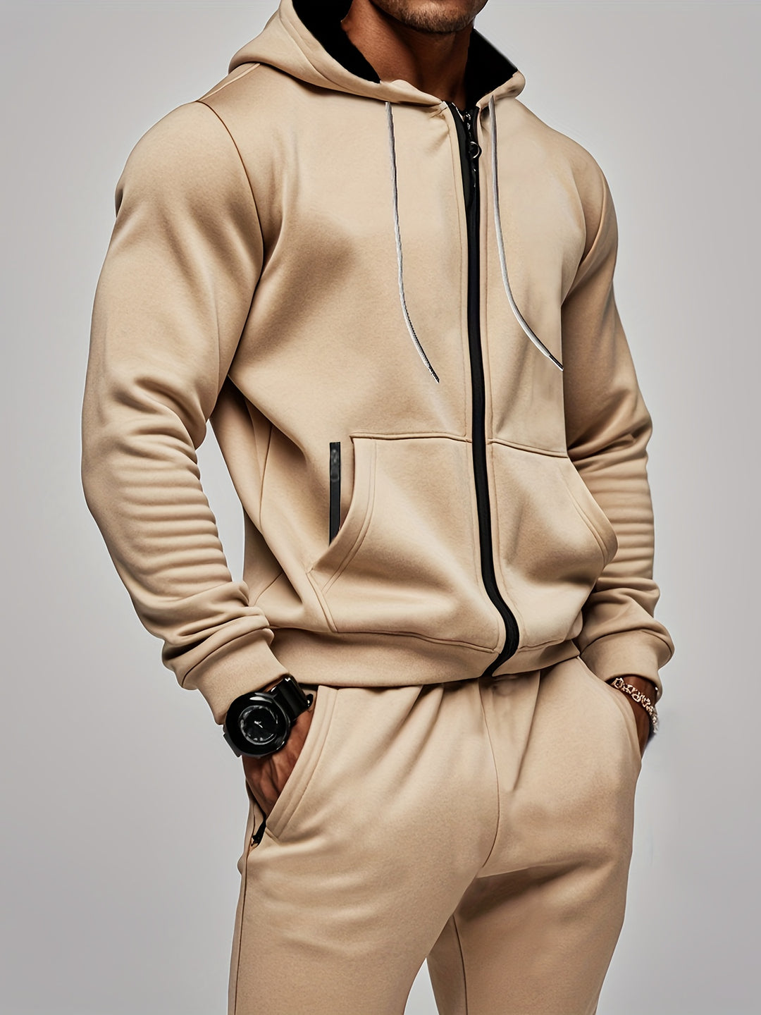 Ensemble de Sport pour Hommes | Sweat à Capuche & Pantalon de Jogging | Confortable & Décontracté | Pour le Sport & les Loisirs