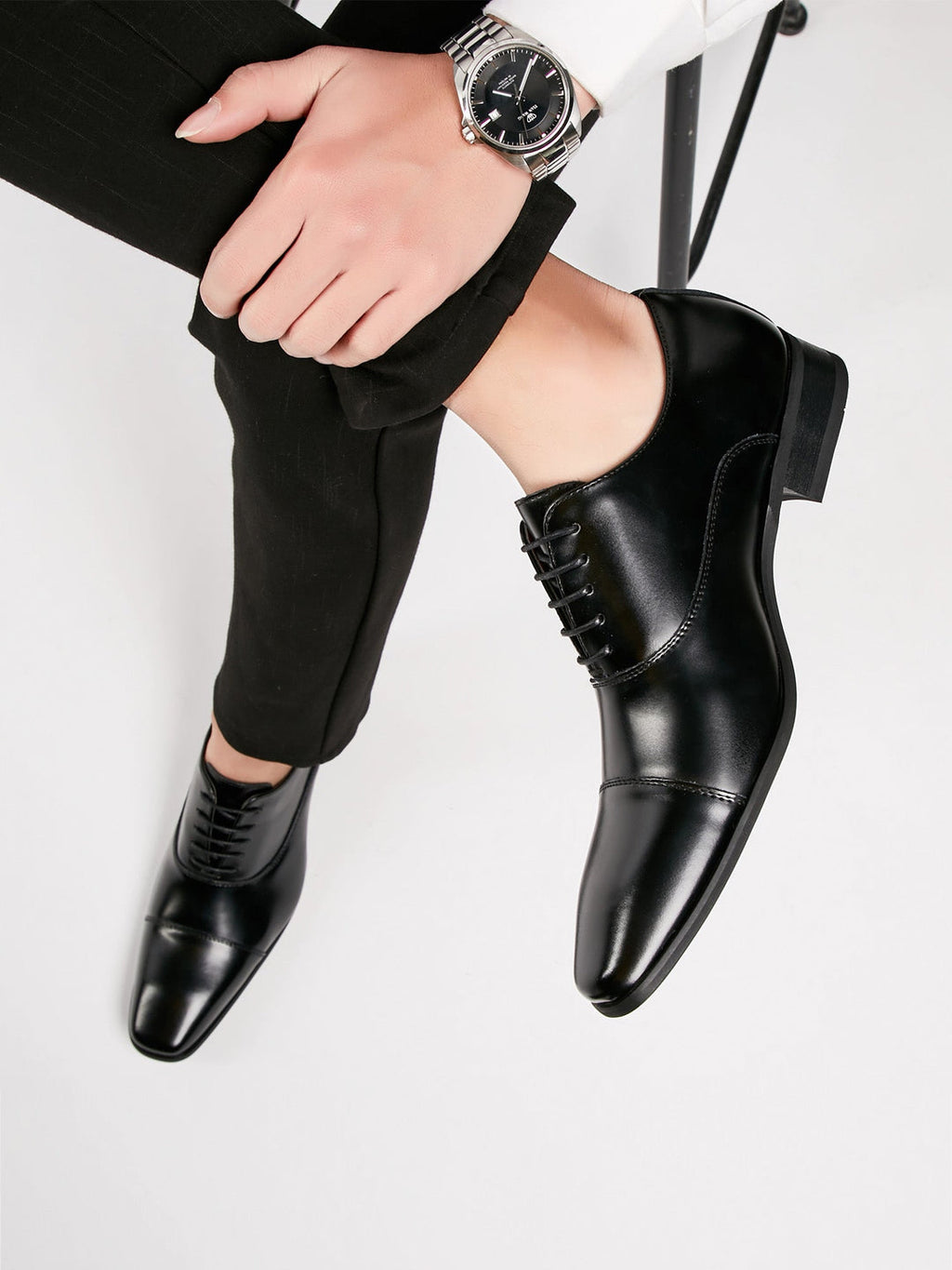 Chaussures à lacets pour hommes | Cuir véritable | Fini poli & Design classique | Formel & Confortable