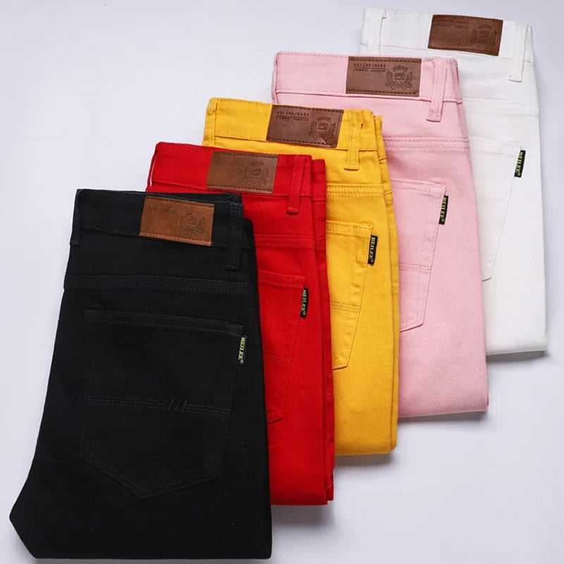 Jeans en denim confort pour hommes fabriqués à partir de matériaux de haute qualité en cinq couleurs