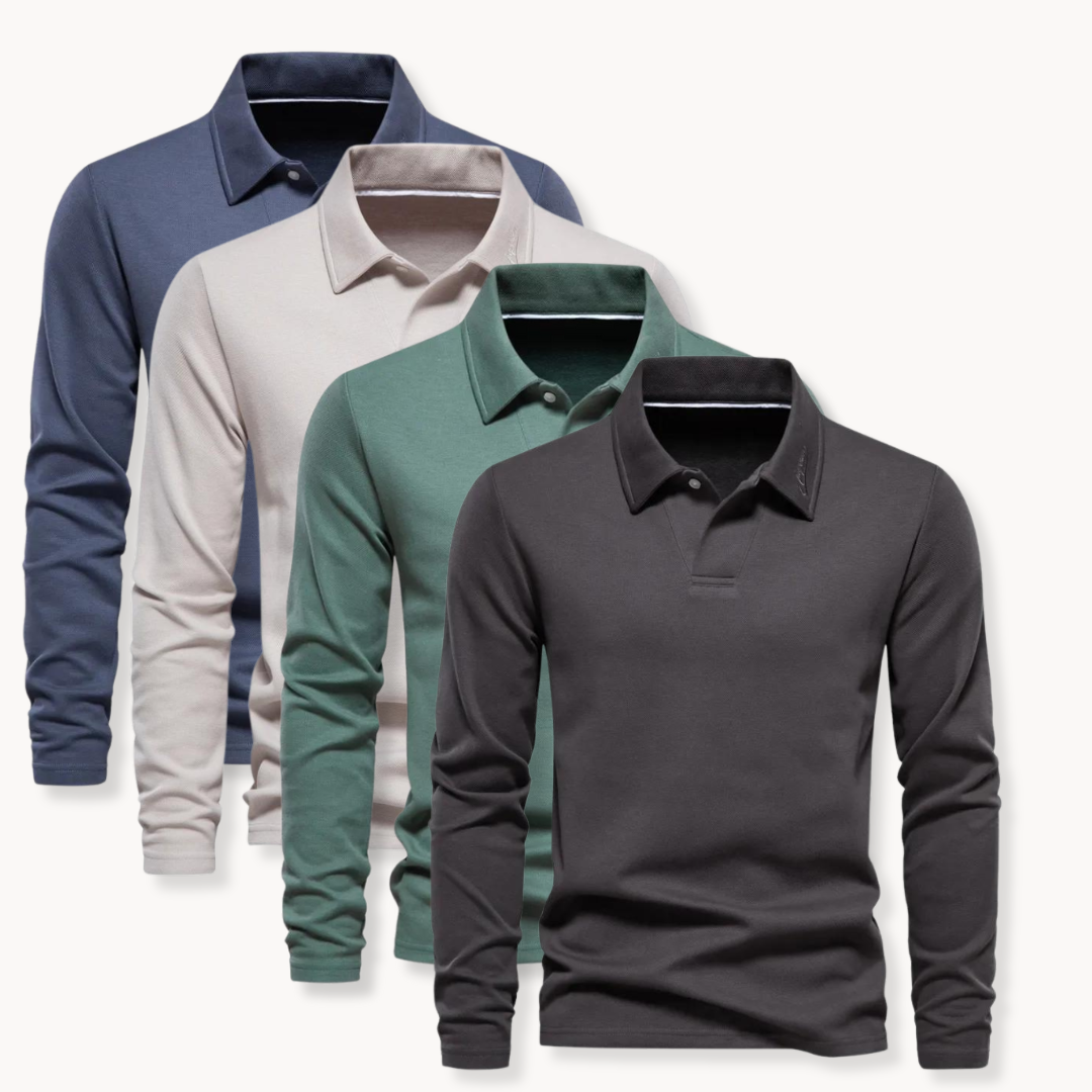 Polo Homme | T-shirt à Manches Longues | Confort Intemporel & Style Élégant