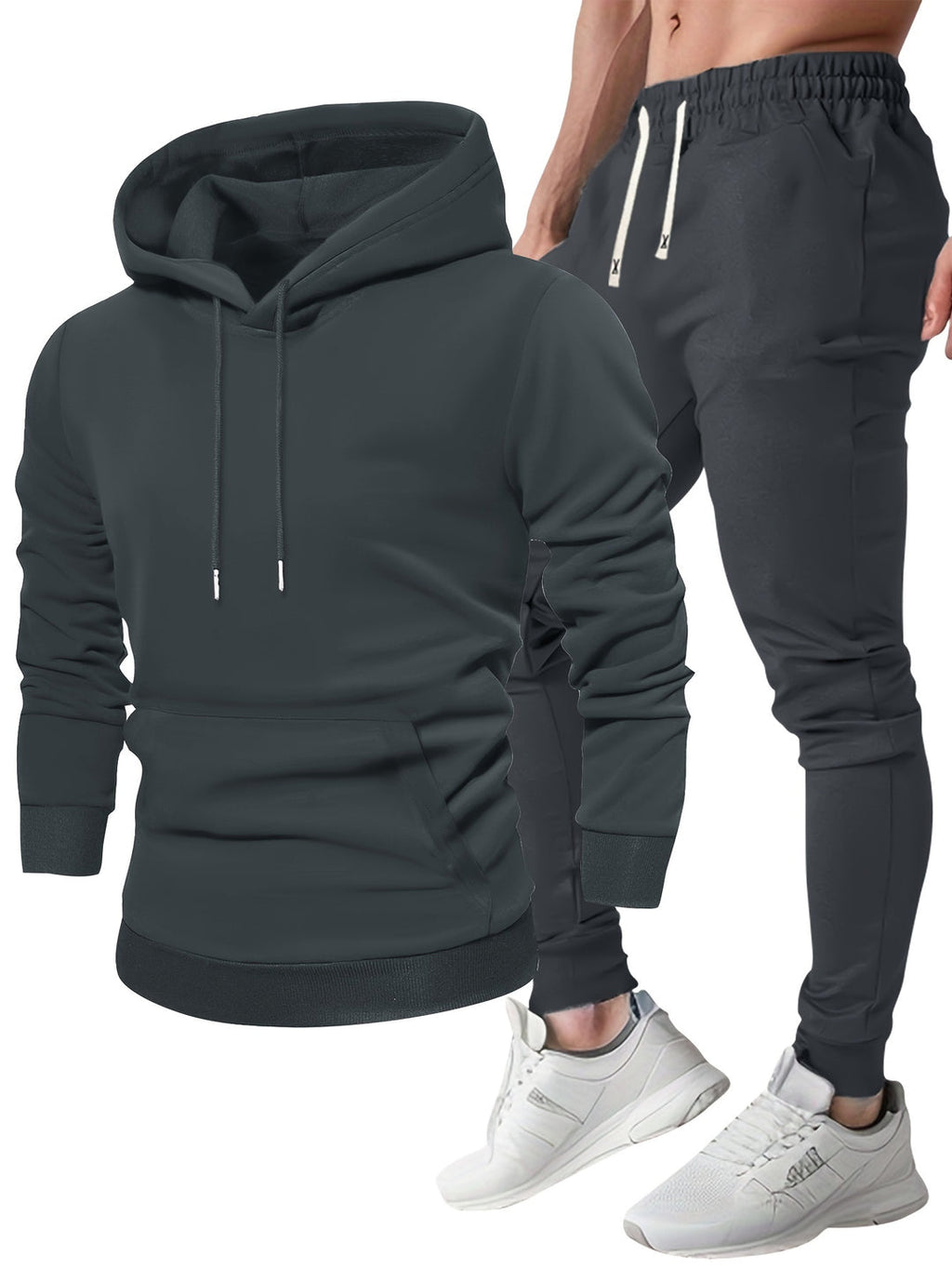 Ensemble de Sport pour Homme | Sweat à Capuche & Pantalon de Jogging | Confortable & Respirant | Printemps & Automne