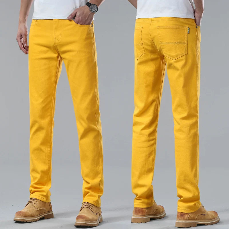 Jeans en denim confort pour hommes fabriqués à partir de matériaux de haute qualité en cinq couleurs