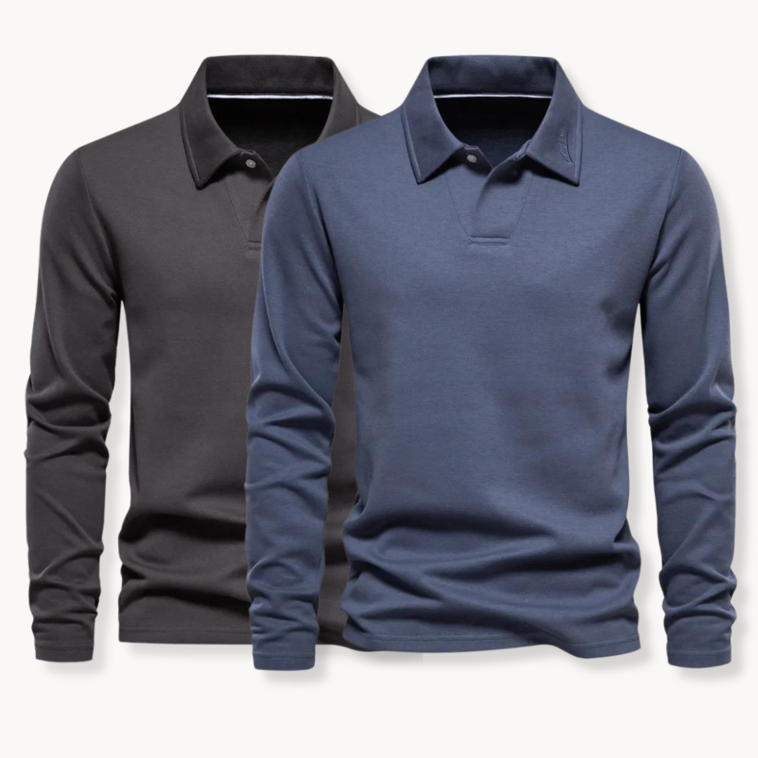 Polo Homme | T-shirt à Manches Longues | Confort Intemporel & Style Élégant