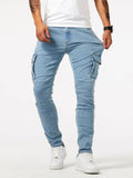 Jeans Cargo Homme UrbanFlex – Slim Fit Denim Élastique avec Poches Multifonctionnelles