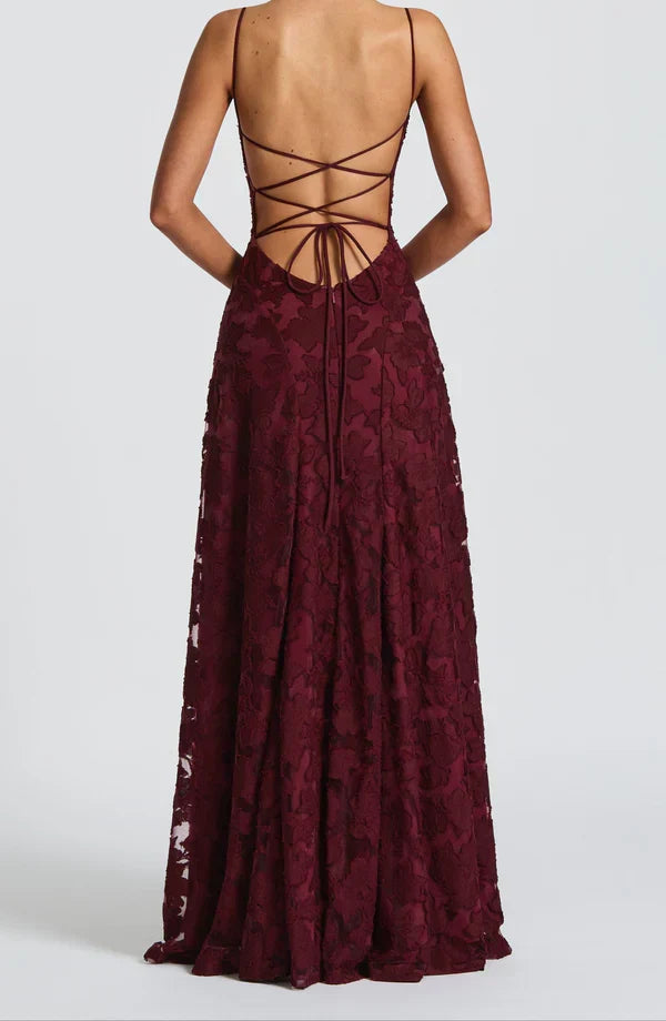 Rosa | Robe maxi avec détail en dentelle