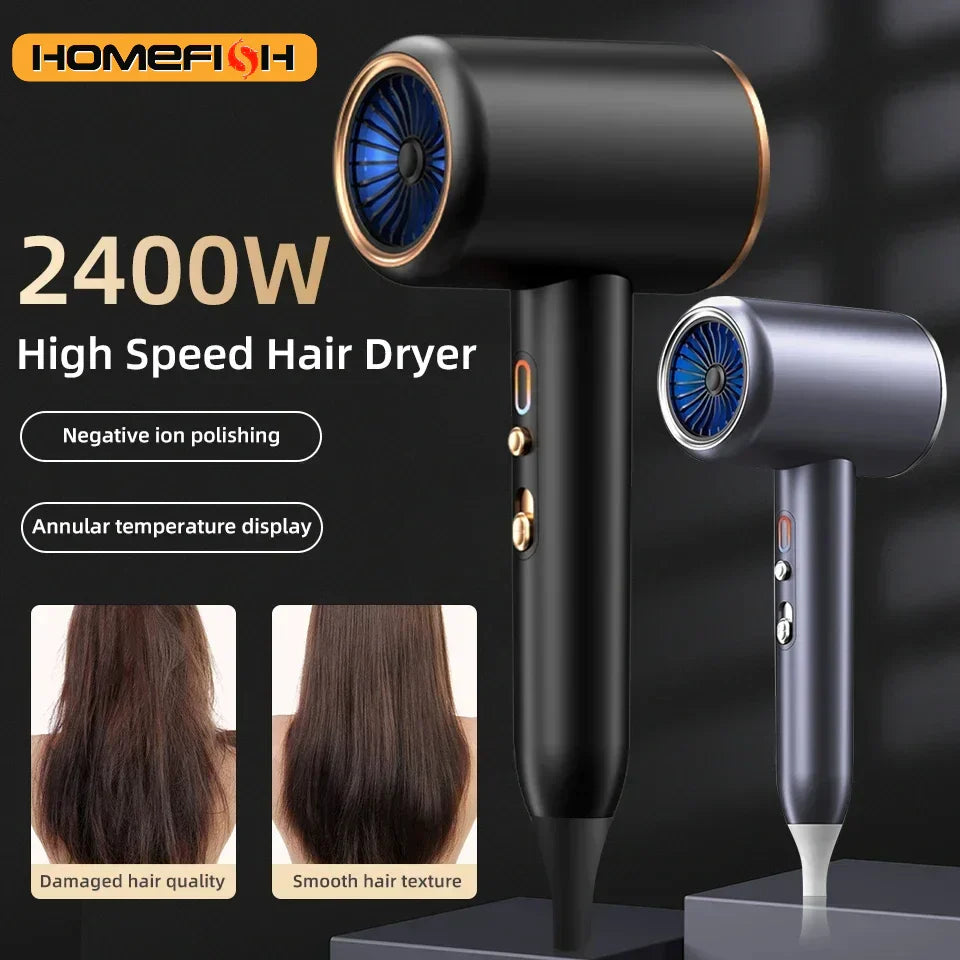 Sèche-cheveux haute performance 2400W avec technologie ionique et air froid et chaud