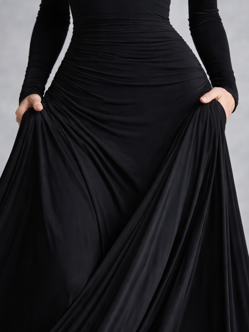 Maris | Robe Maxi à Manches Longues Drapée