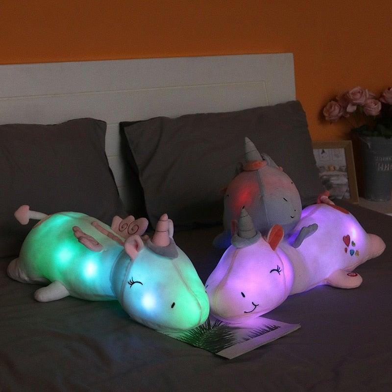 Lunacorn Licorne Éclairée Peluche avec LED Arc-en-Ciel pour Enfants