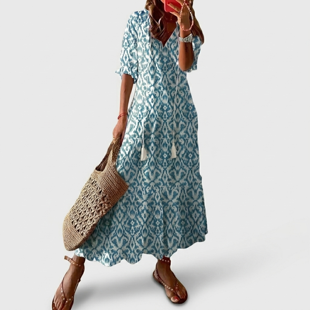 Robe Maxi Femme Bohème Fleurie Robe Fluide Décontractée Été