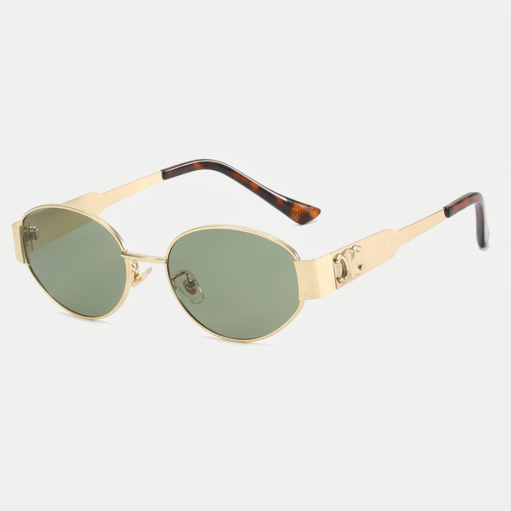 Lunettes de Soleil Femme Dorées Style Vintage Tendance UV