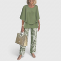Ensemble Deux Pièces Élégant Femme Tenue Coordonnée Haut et Pantalon
