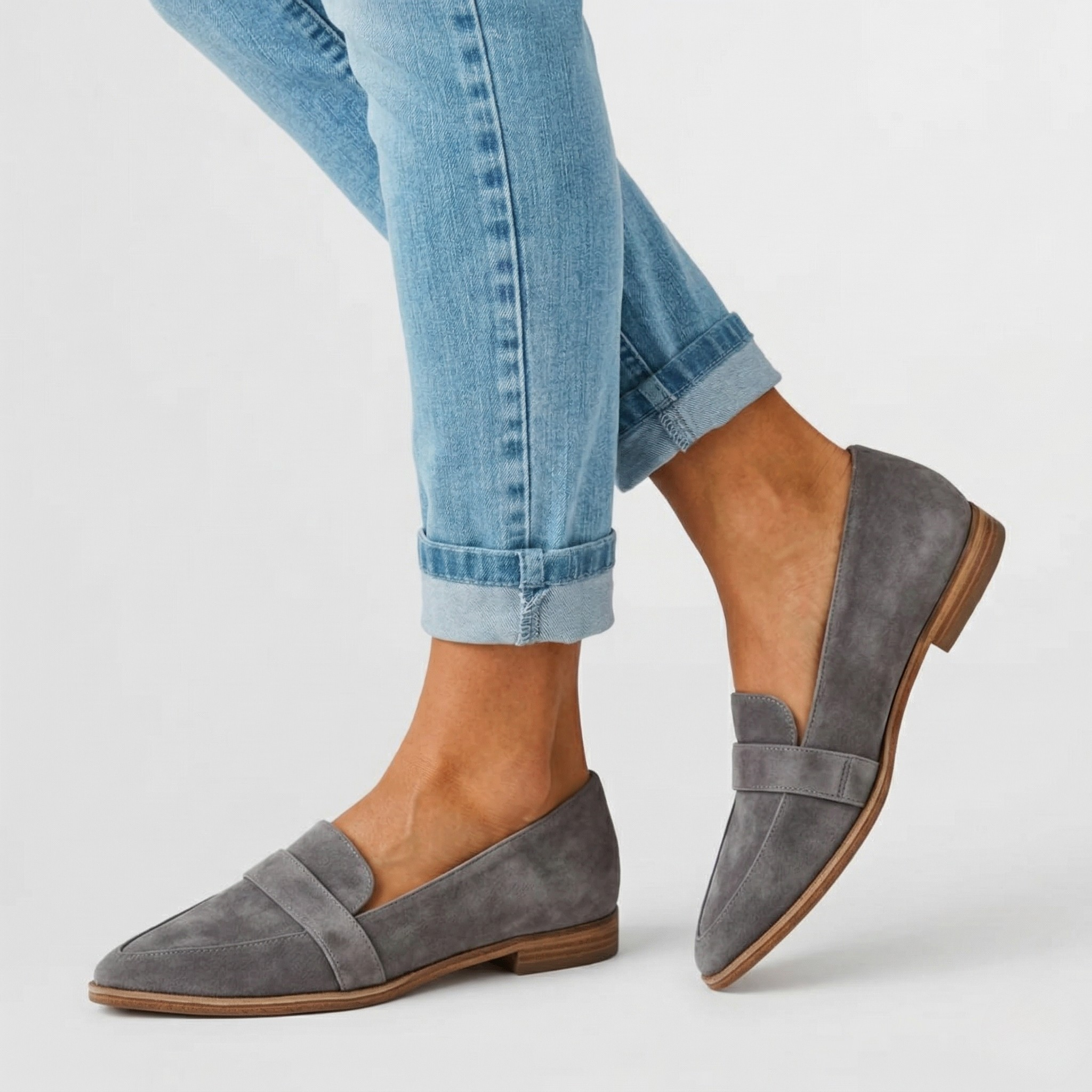 Mocassins Femme Bout Pointu Élégants Chaussures Faciles à Enfiler
