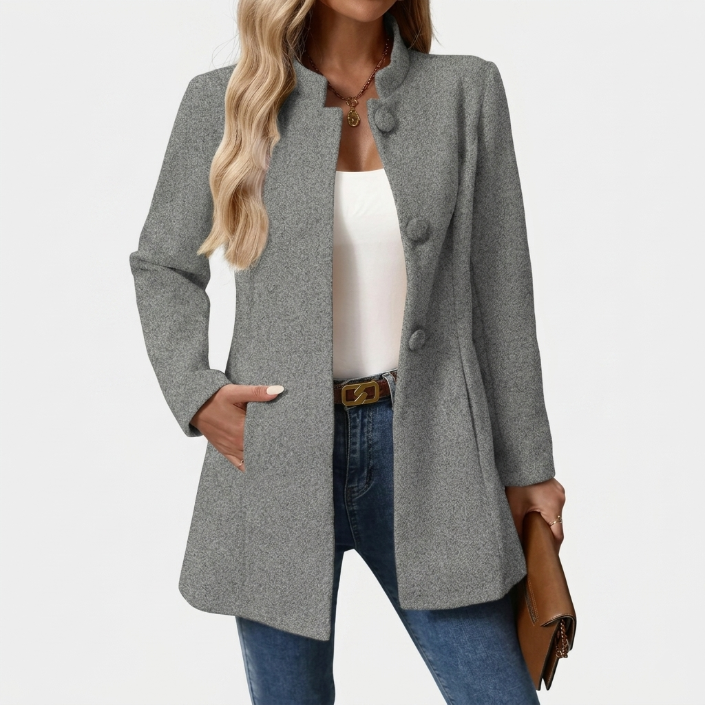 Manteau Femme Élégant Hiver Veste Longue Boutonnée Décontractée