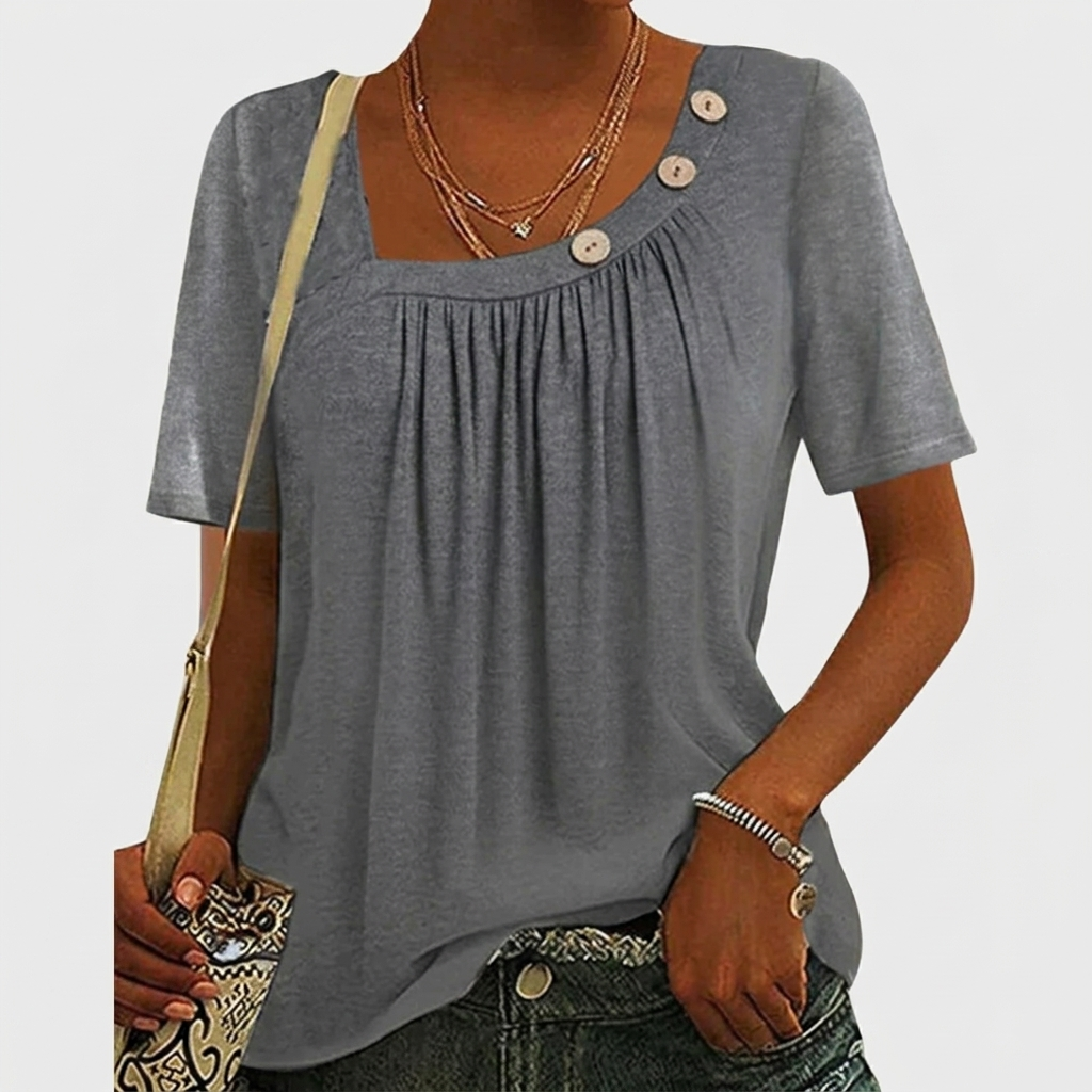 Haut Femme Décontracté Manches Courtes Blouse Ample Quotidienne