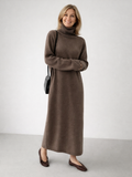 Lena | Robe maxi tricot col roulé décontractée