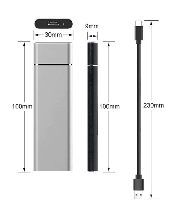 Disque Dur Externe Portable de 8 To avec Haute Vitesse de Transfert et Boîtier en Aluminium Durable
