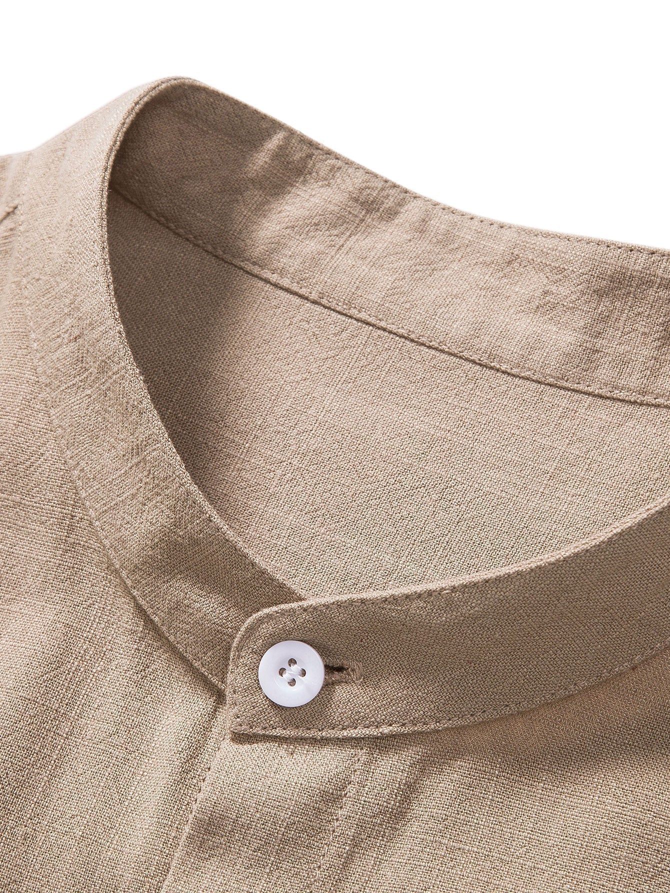 Ensemble Vêtements pour Hommes Chemise à Manches Courtes avec Col Montant et Pantalon avec Cordon de Serrage