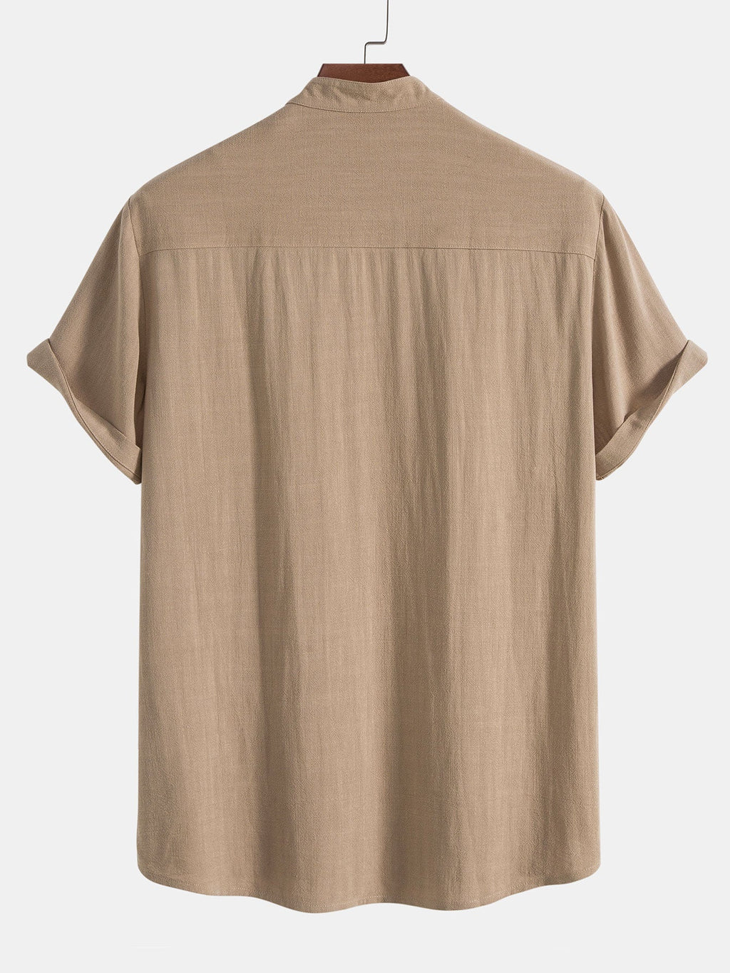 Ensemble Vêtements pour Hommes Chemise à Manches Courtes avec Col Montant et Pantalon avec Cordon de Serrage