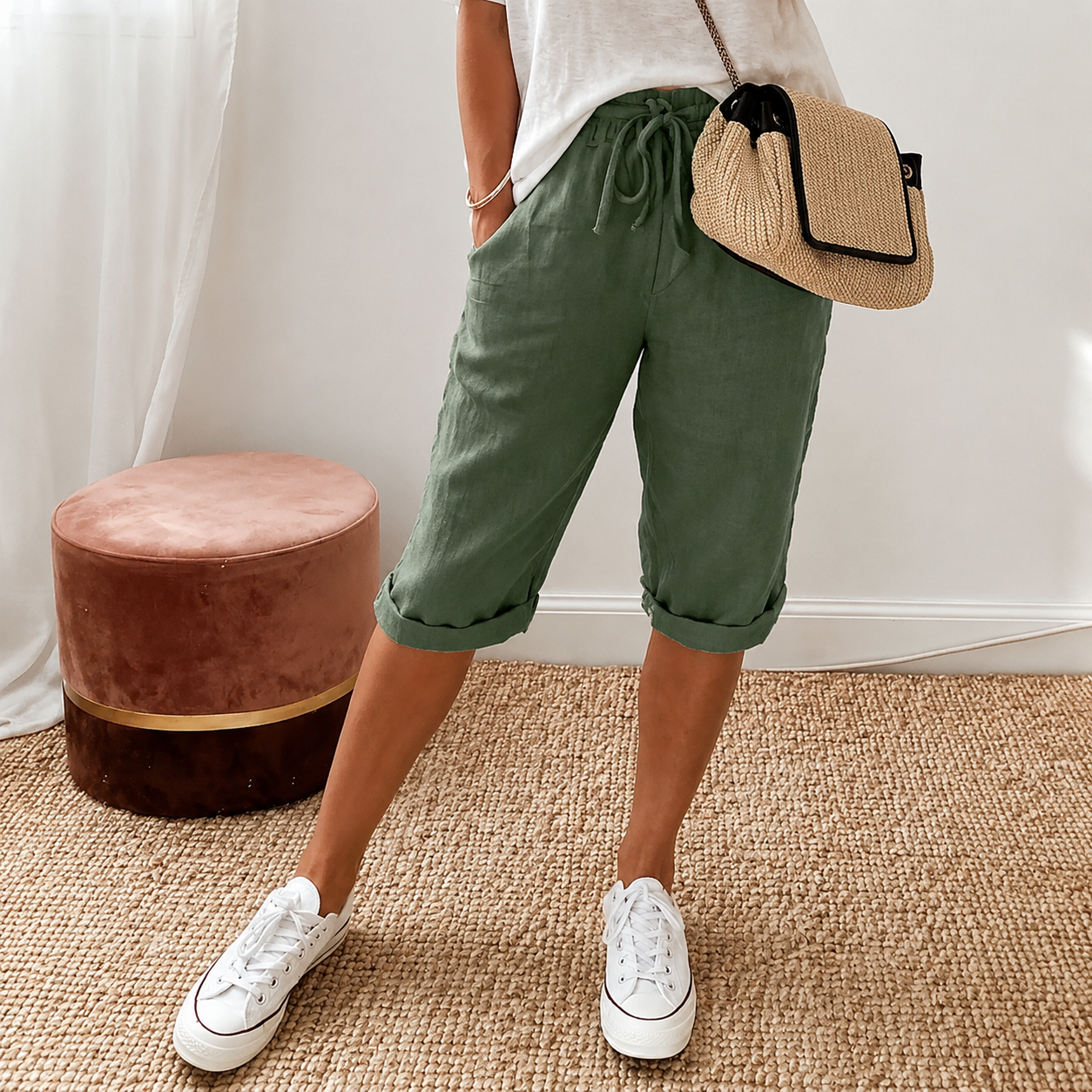 Lunaire – Pantalons Capri pour Femmes pour un Style Estival Facile
