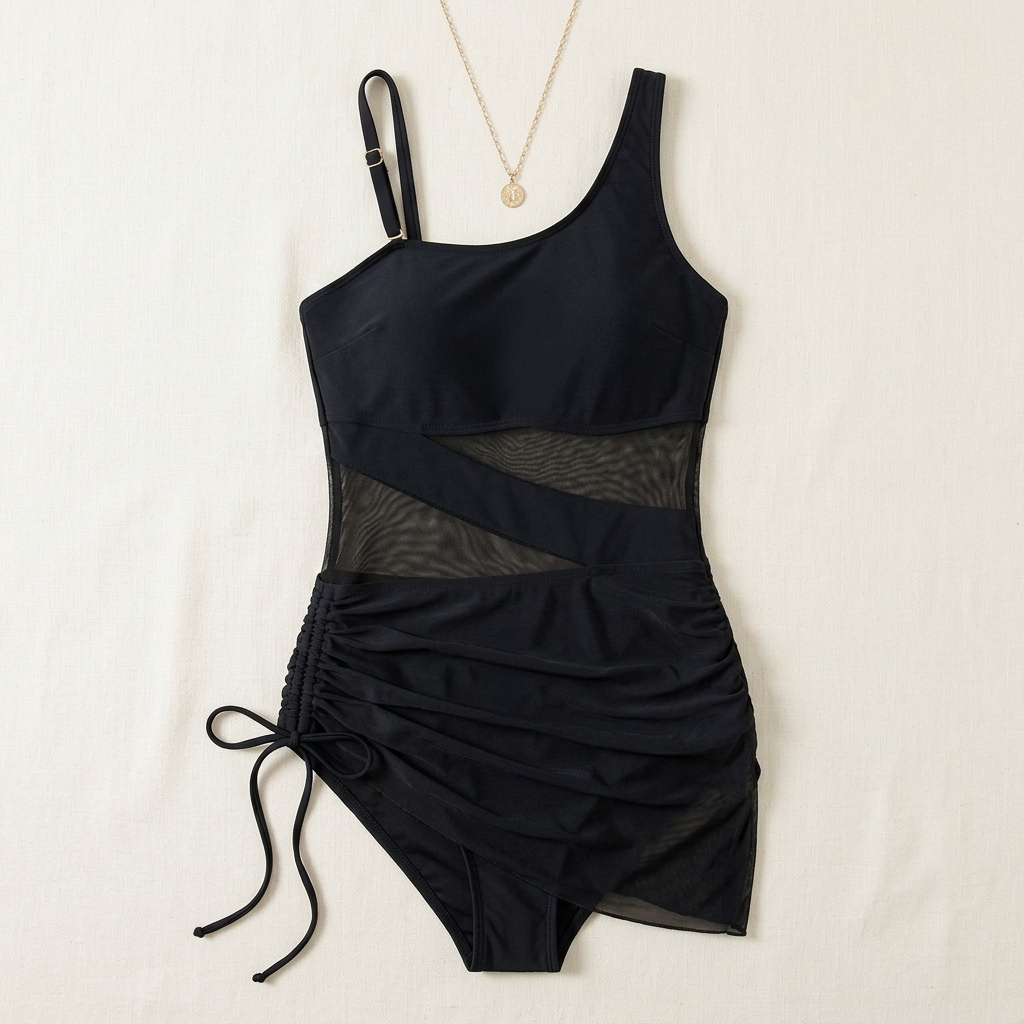 Rivara – Maillot de bain une pièce en mesh froncé pour femmes