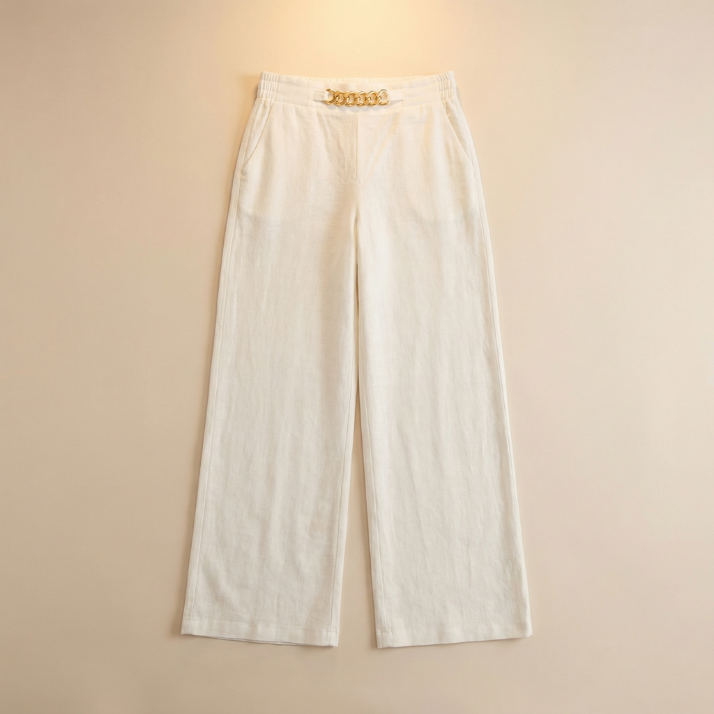 Florenza – Pantalon large pour femme avec accents dorés