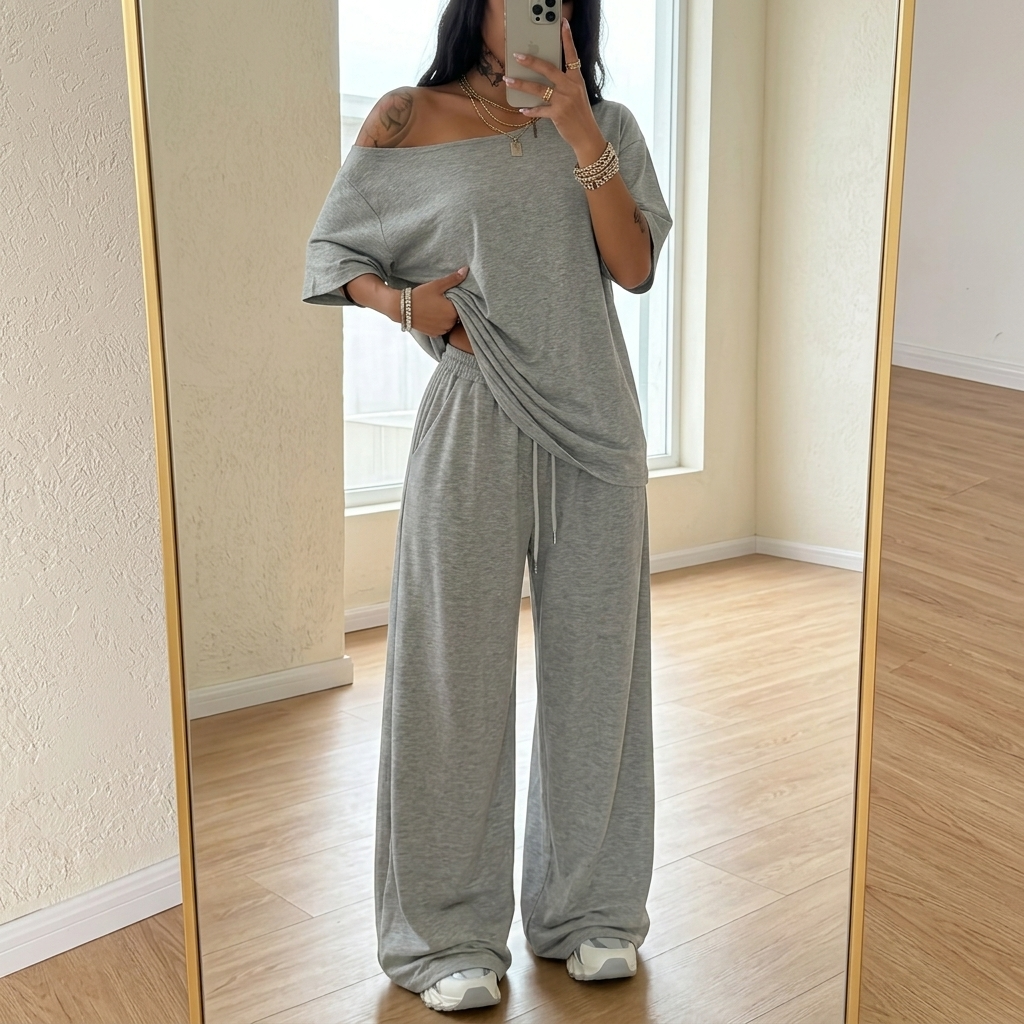Solenya – Ensemble Deux Pièces Off-Shoulder pour Femmes