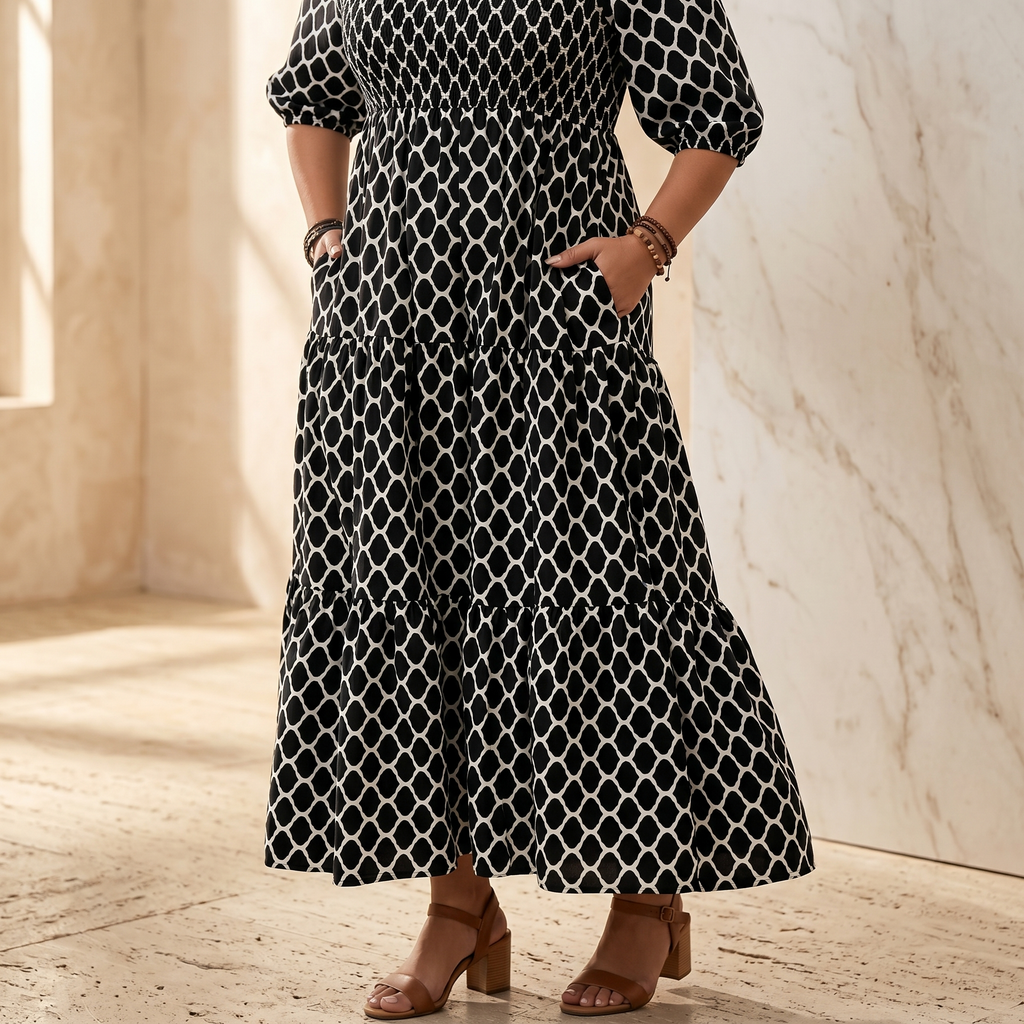 Curvella – Robe Maxi Boho Femme avec Poches