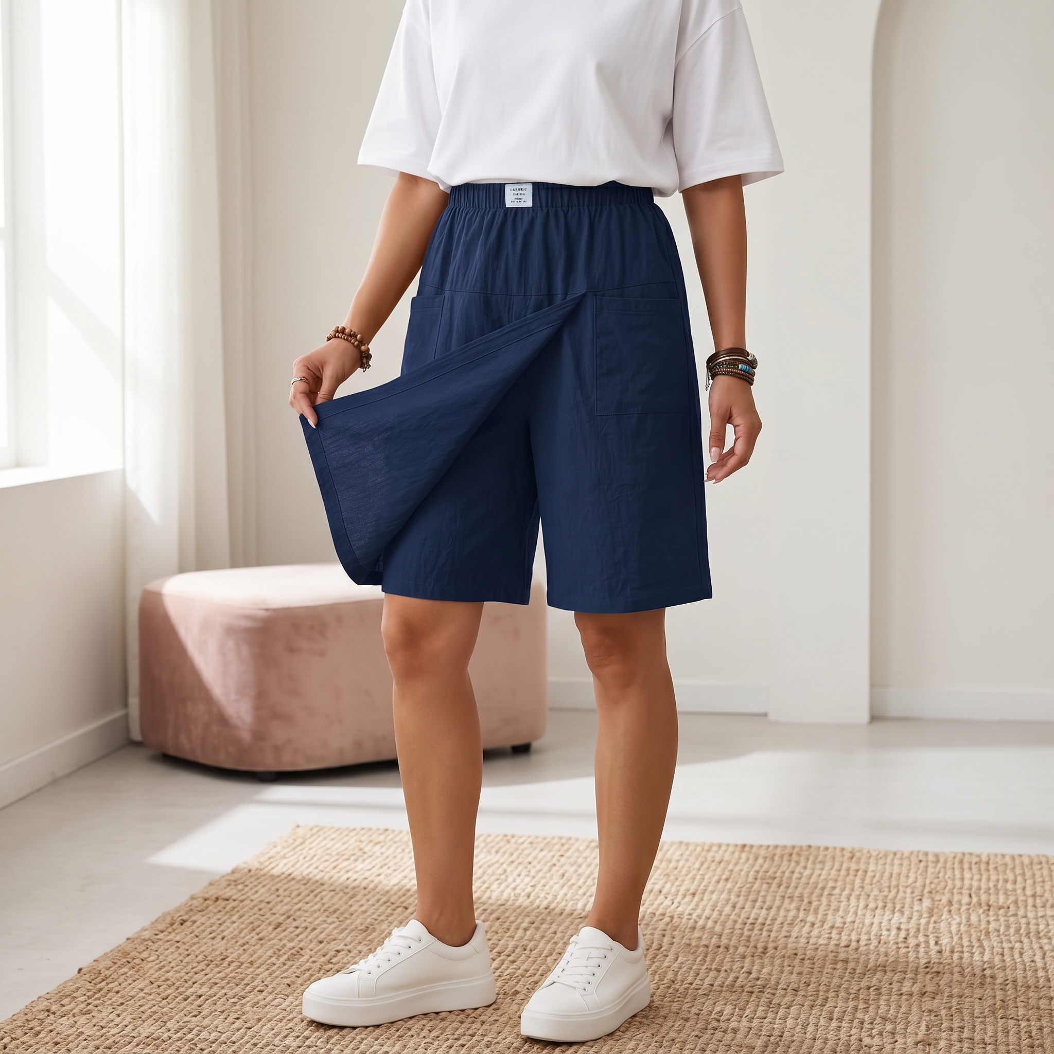 Soléva – Jupe-Short Femme à Devant Enveloppant avec Short Caché