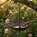 Veluna – Mangeoire et bain pour oiseaux en forme de parapluie suspendu