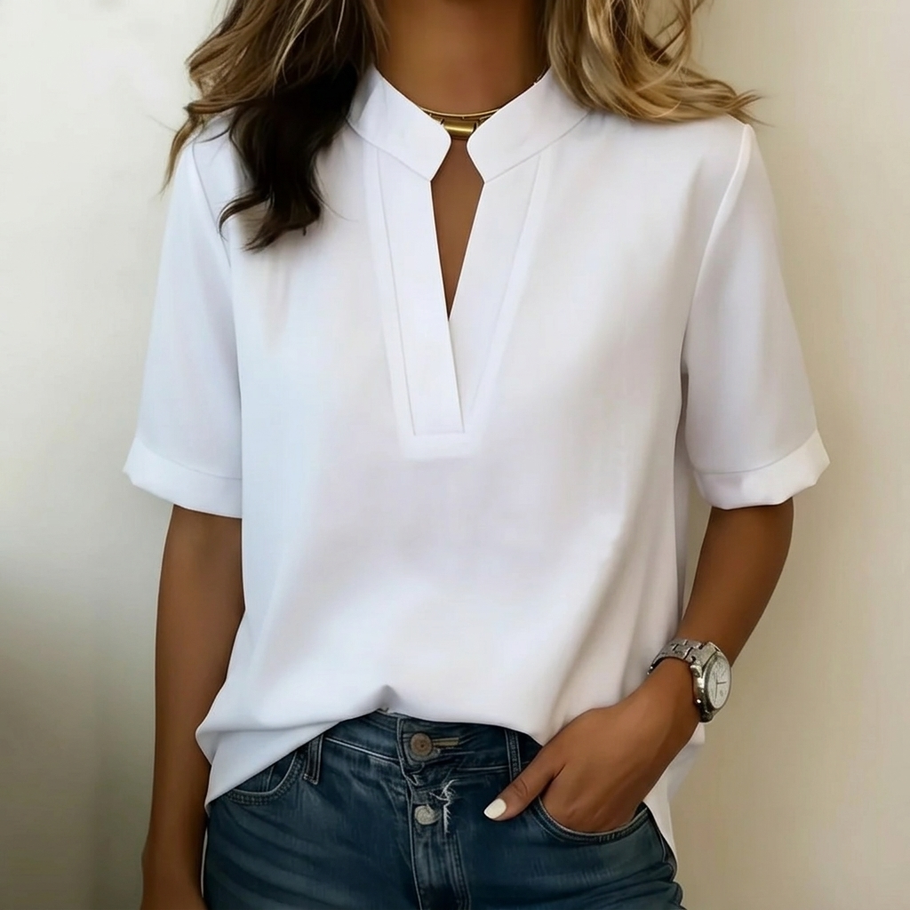Lunavia – Blouse Femme à Col V Notch