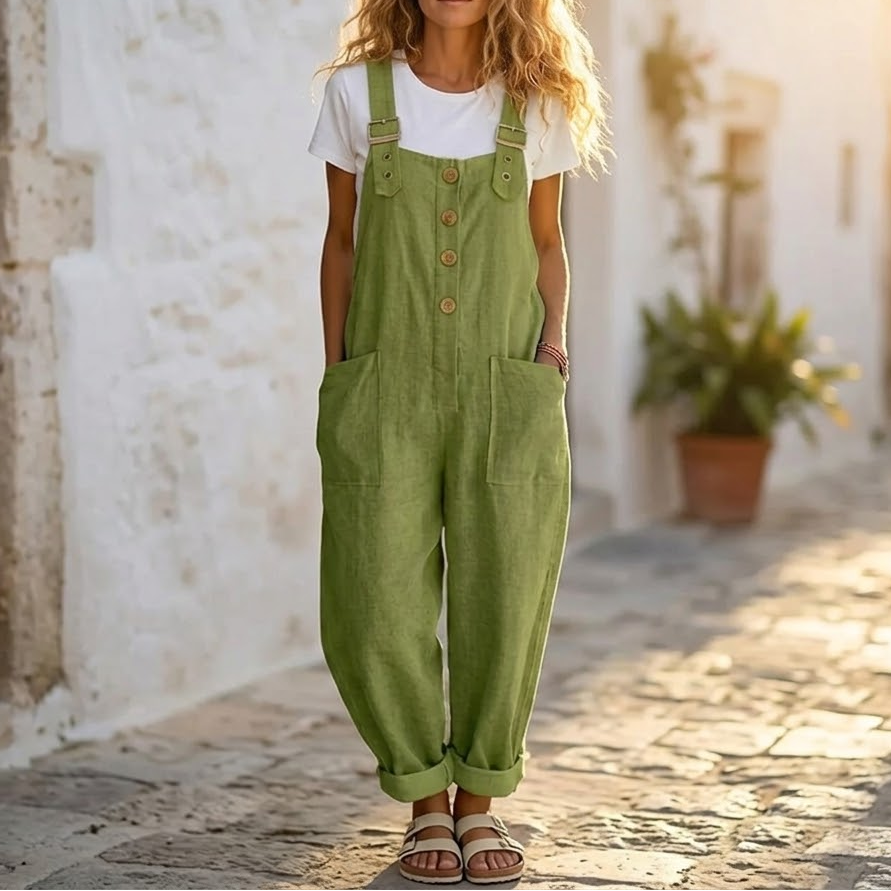 Slowlinen – Salopette à boutons décontractée