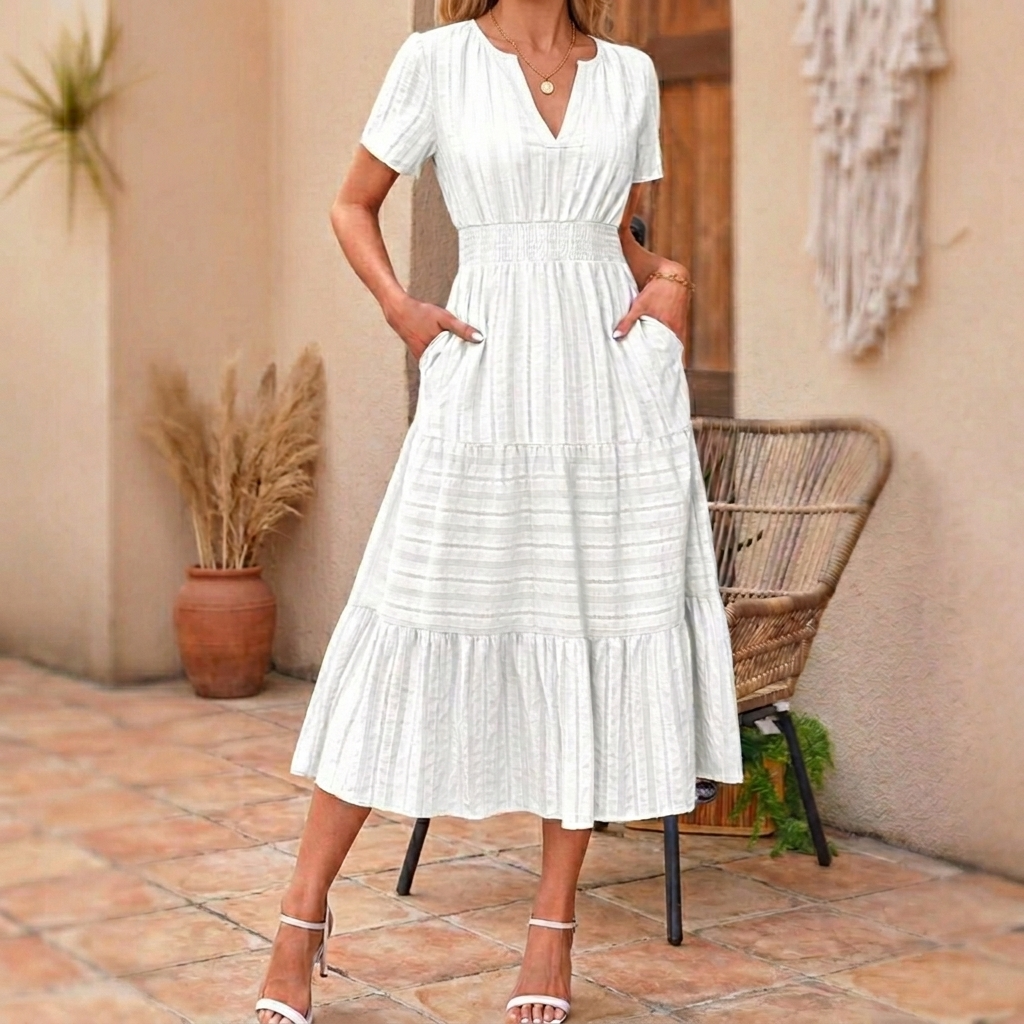 Vivara – Robe maxi d'été à décolleté en V fluide