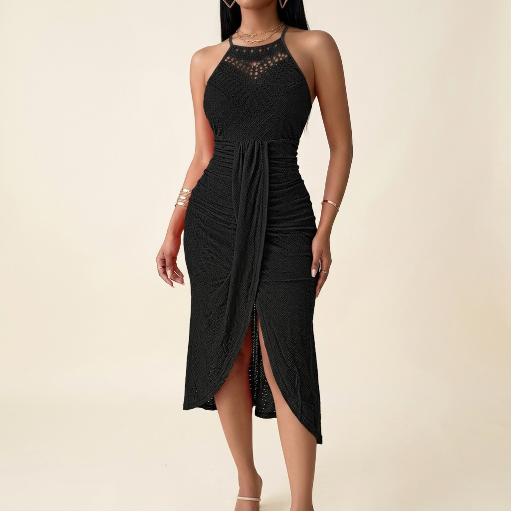 Vivara – Robe Maxi à Bretelles en Dentelle