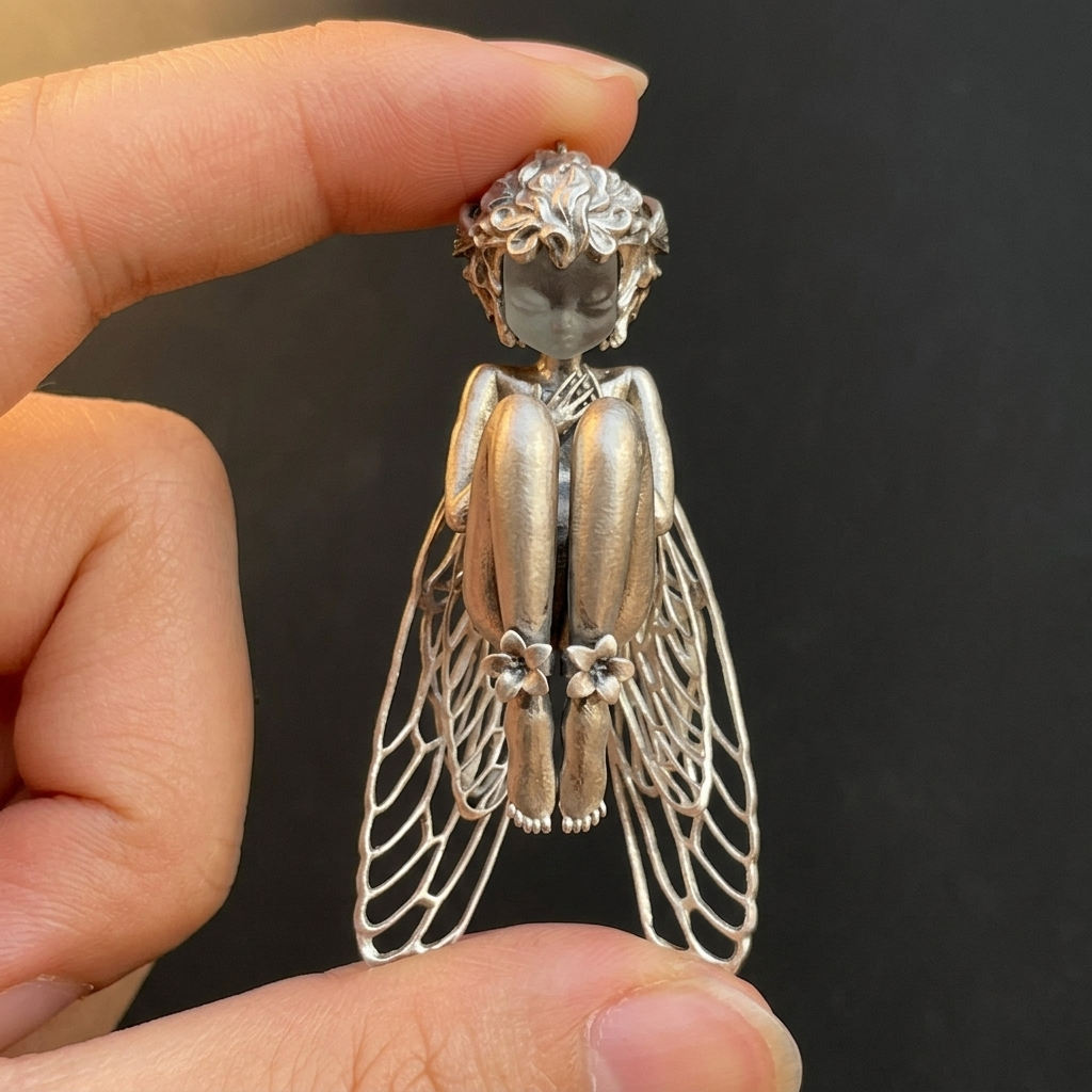 Faeluna – Pendentif Fée Sculptée