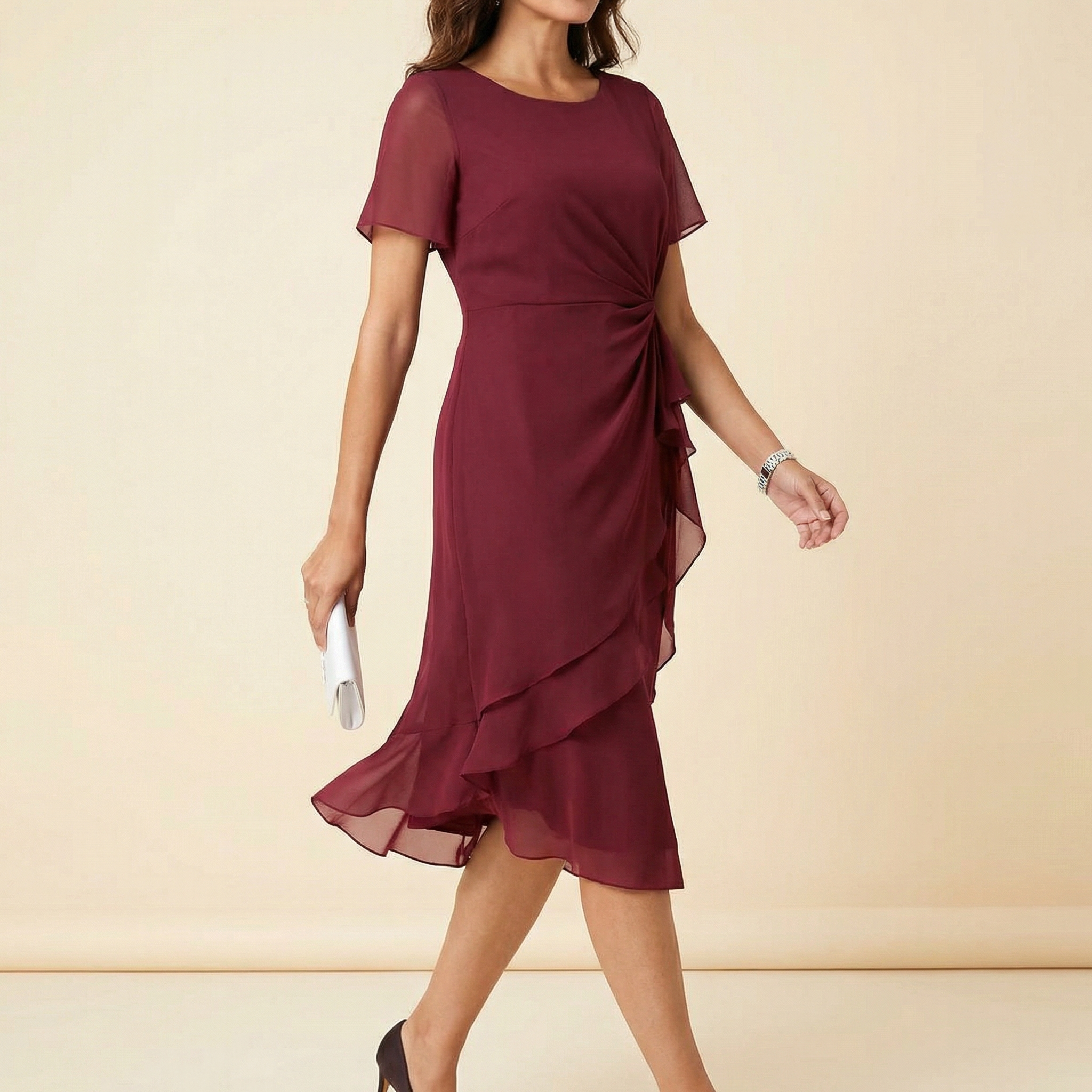 Velara – Robe Femme à Taille Tordue Rassemblée