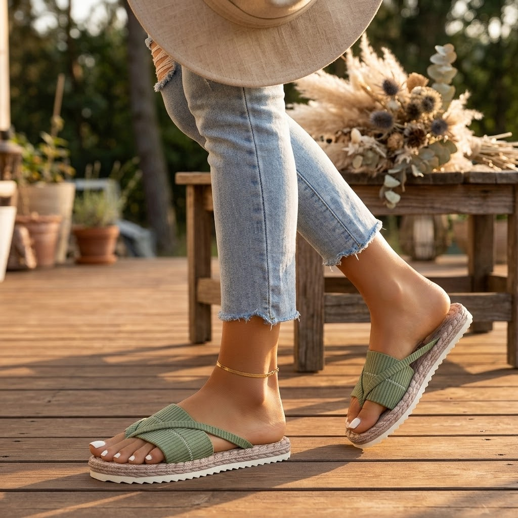 Lunara – Sandales à glissière style espadrille douces