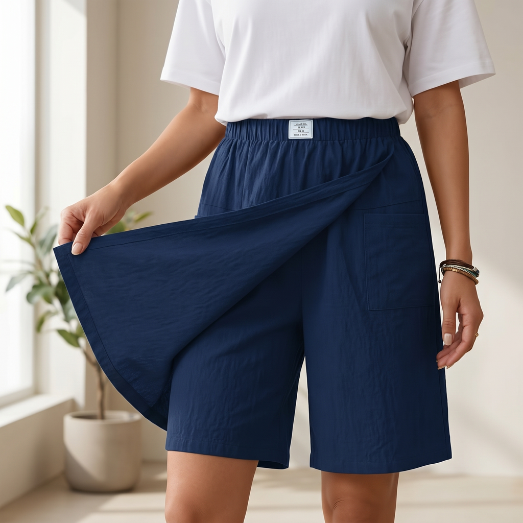 Soléva – Jupe-Short Femme à Devant Enveloppant avec Short Caché