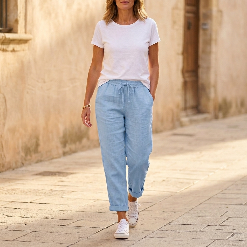 Lunara – Pantalon d'été léger en lin pour femmes