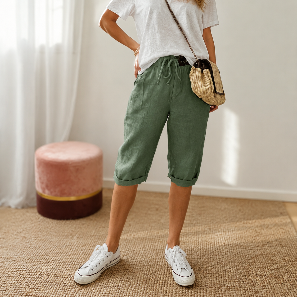 Lunaire – Pantalons Capri pour Femmes pour un Style Estival Facile