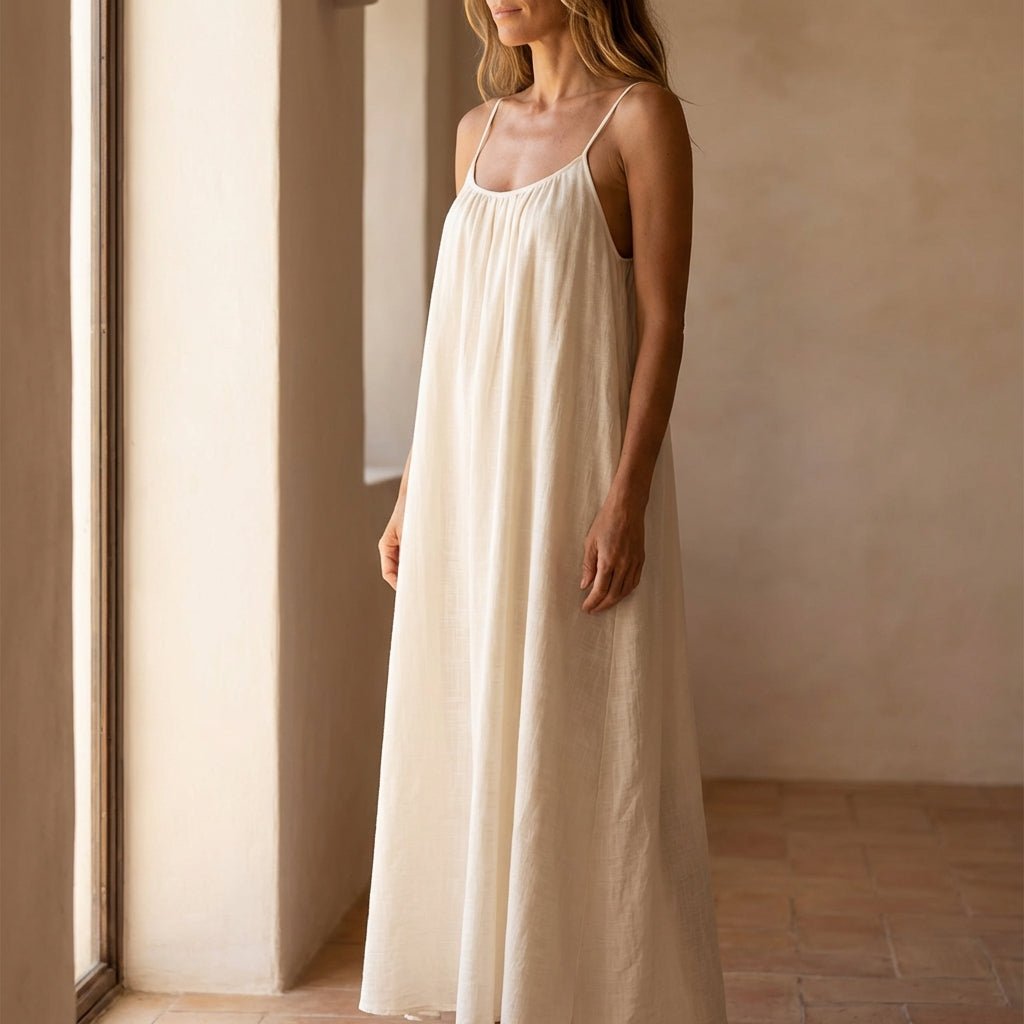 Soleia – Robe maxi d'été fluide à dos ouvert