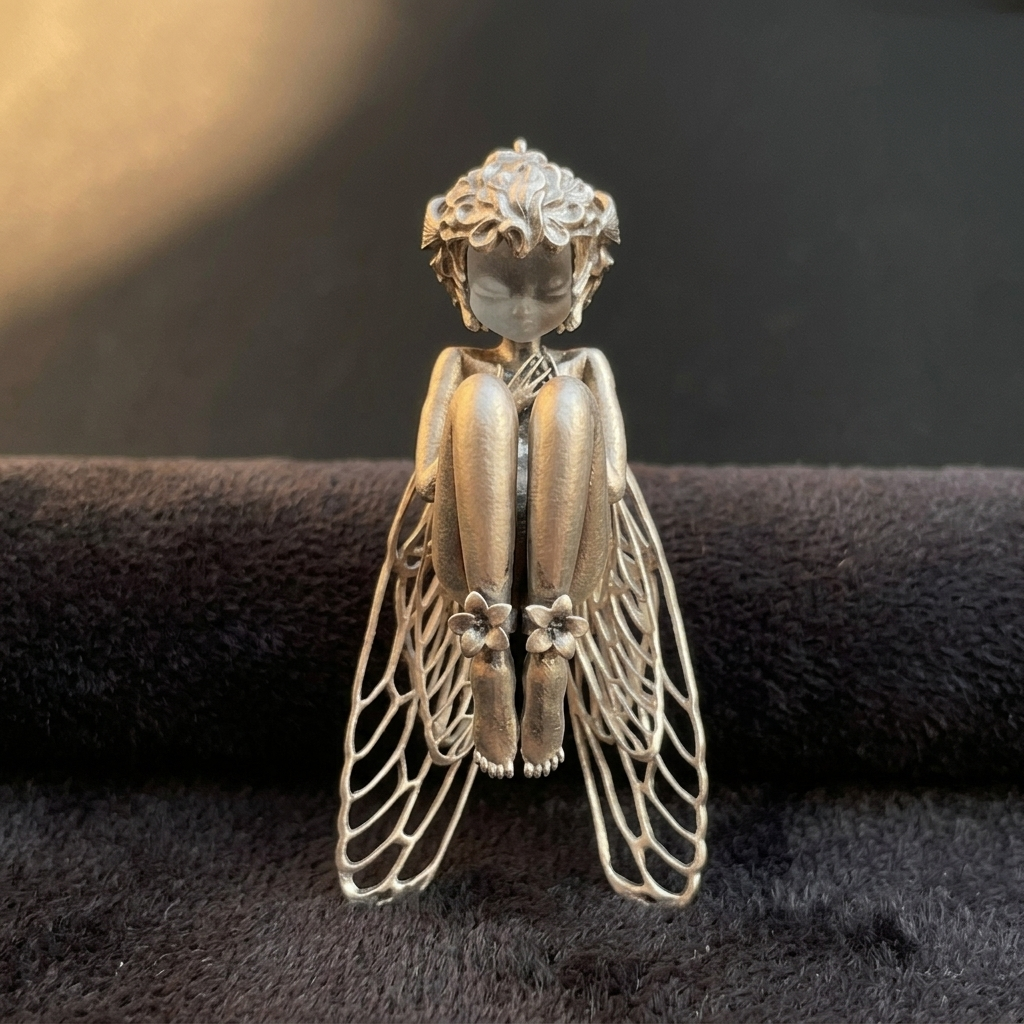 Faeluna – Pendentif Fée Sculptée