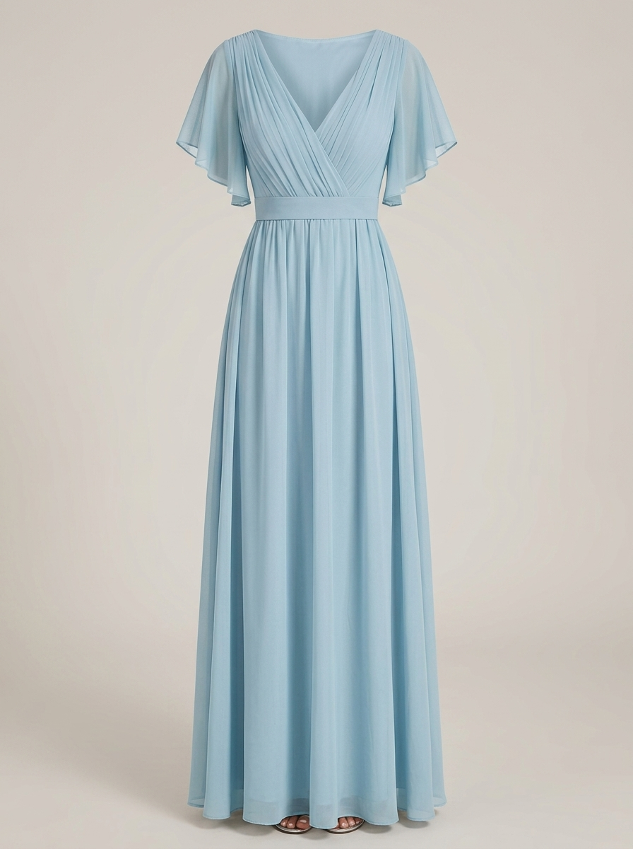 Robe Longue Femme En Mousseline À Volants - Eulalie