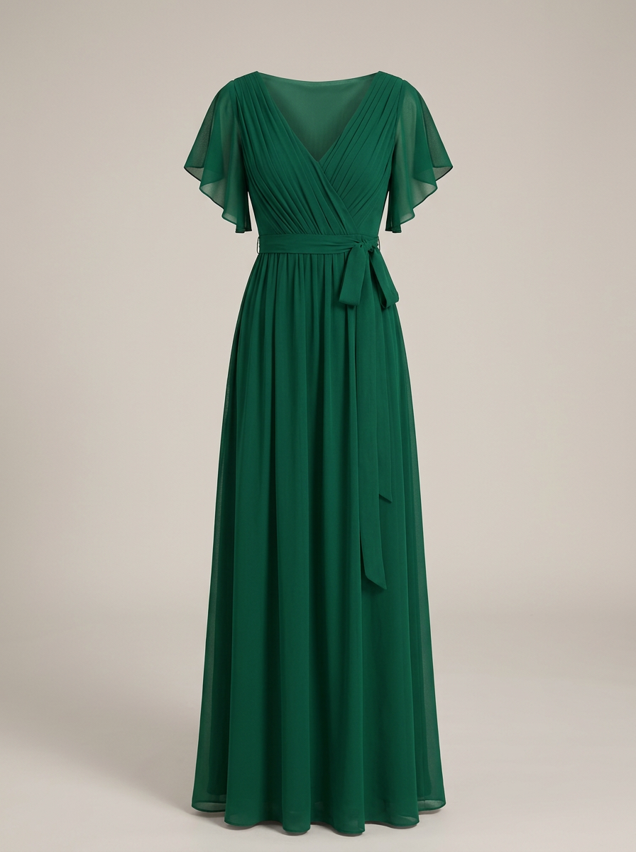 Robe Longue Femme En Mousseline À Volants - Eulalie