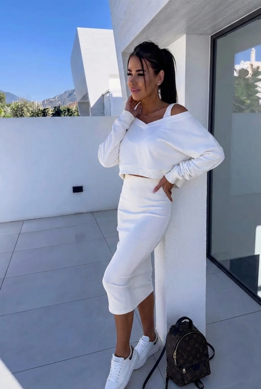 Andrea™ - Ensemble de Sweatshirt et Robe Décontracté