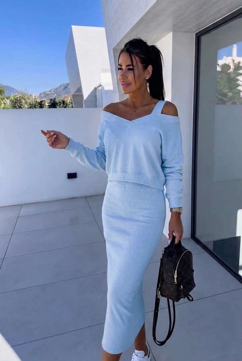 Andrea™ - Ensemble de Sweatshirt et Robe Décontracté