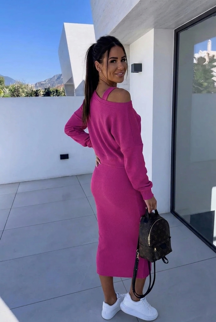 Andrea™ - Ensemble de Sweatshirt et Robe Décontracté