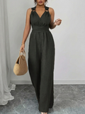 MARYAM™ - Ensemble Jumpsuit et Haut en Dentelle Uni avec Poches