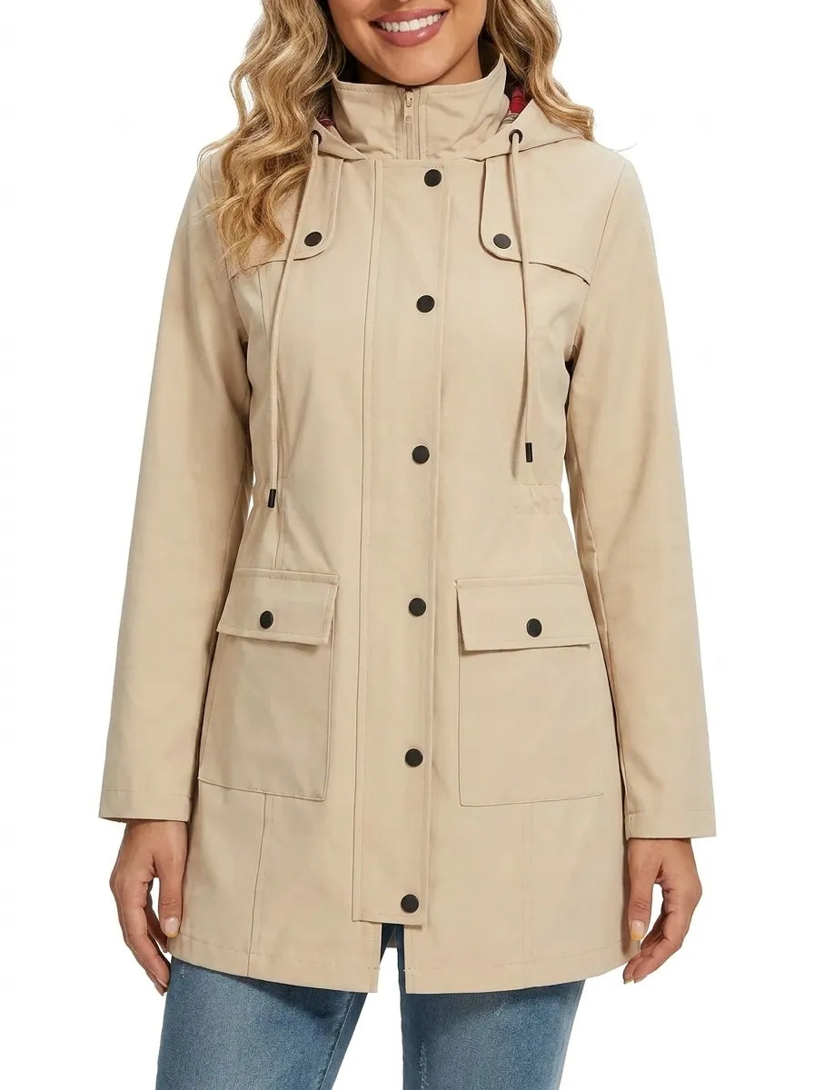 Sylvie - Parka Élégante Capuche à Poches